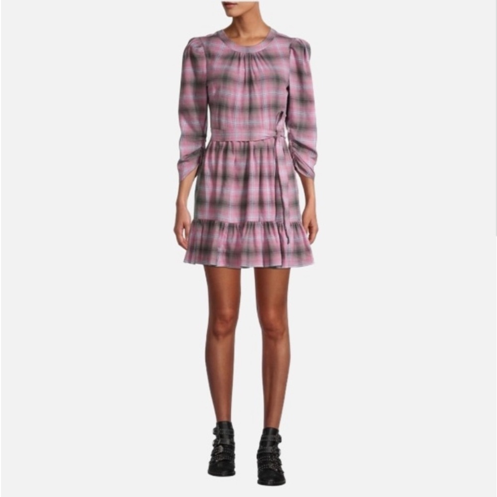 Likely Women's Griffyn Pink Plaid Mini Dress Size 10